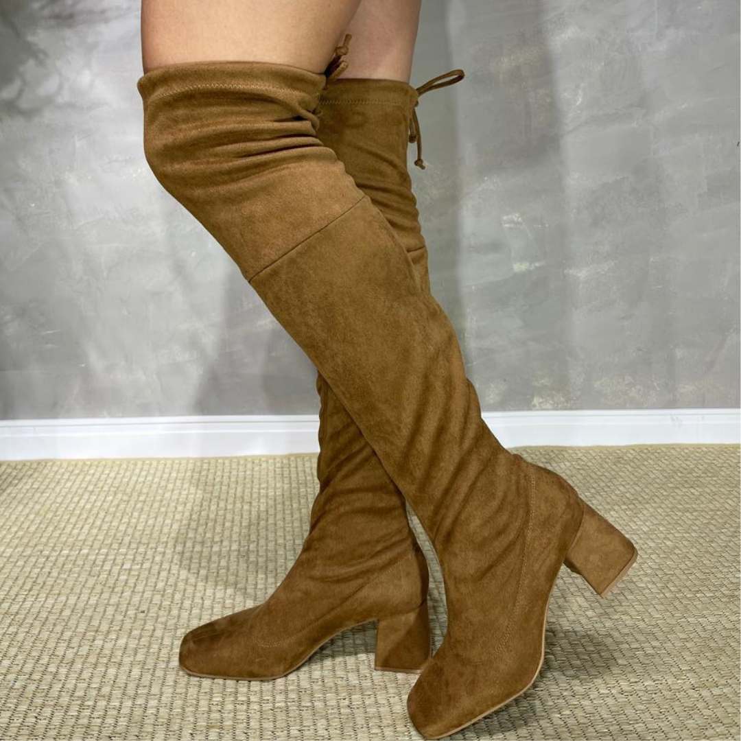 BOTA OVER THE KNEE ANA CARAMELO