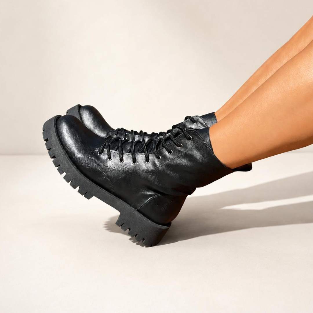 ALINE - COTURNO FEMININO TRATORADO PRETO